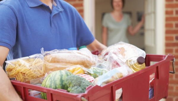 Driver Delivering Online Grocery Order