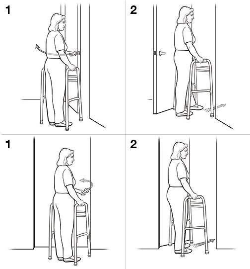 StepbyStep Going Through a Door with a Walker