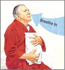 Man breathing deeply through his nose
