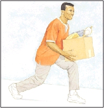 Image of man rising up off knee using arms and legs to lift, not back