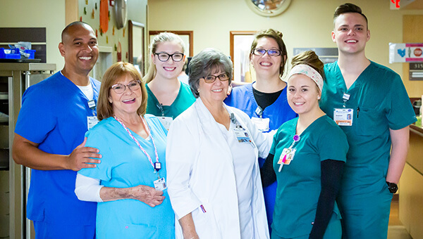 A group of male and female BayCare team members