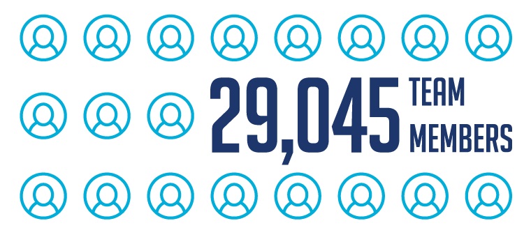 A graphic that shows BayCare currently has 29,045 team members