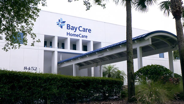 an exterior view on a baycare homecare building