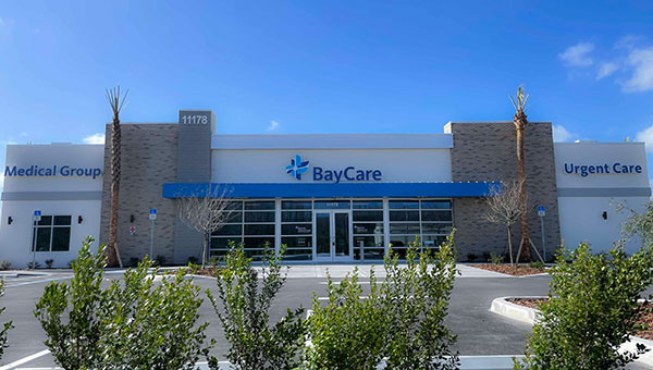A ground level view of the outside of BayCare Trinity East
