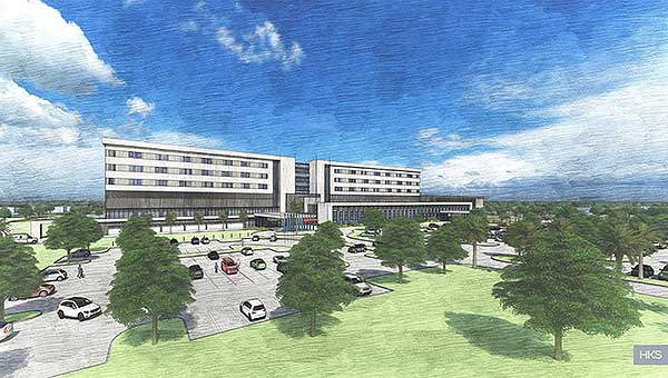 Artist's rendering of the new South Florida Baptist Hospital