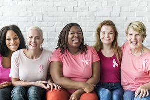 group of women representing breast cancer