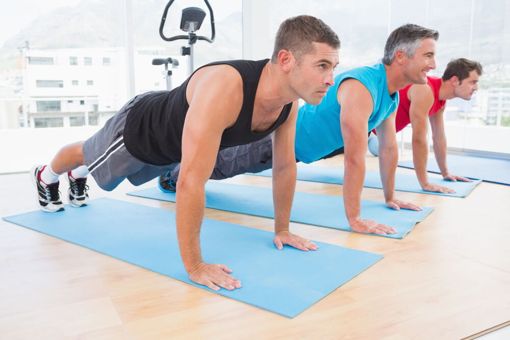 man doing a plank exercise