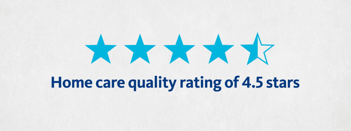 baycare homecare quality rating of four and a half out of five stars