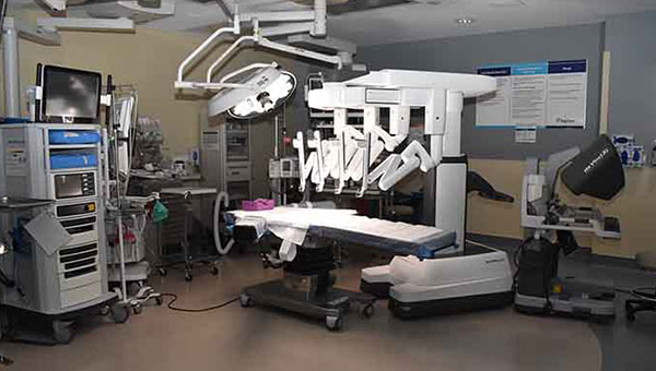 a series of high tech robotic medical equipment