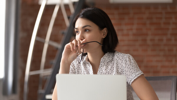 Woman using a laptop