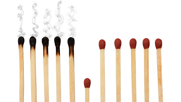 group of burnt matches