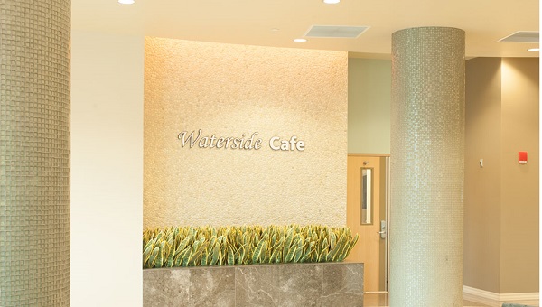 Entrance to Waterside Cafe at St. Joseph's Hospital-South