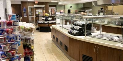 BayCare Alliant Cafeteria The Cafeteria is located on the first floor of Mease Dunedin Hospital and is open daily for breakfast, lunch, and dinner.