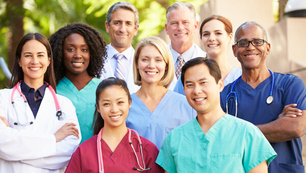 group of health professionals smiling