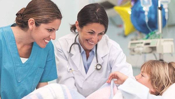 Two physician with child