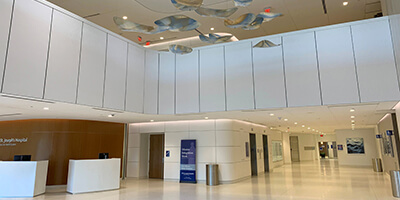 The lobby in the new tower at St. Joseph's Hospital