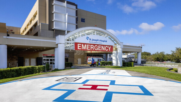 Entrance of the Saint Josephs Hospital Emergency Room