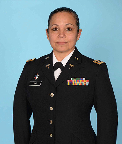 Kathy Lowe in a military uniform