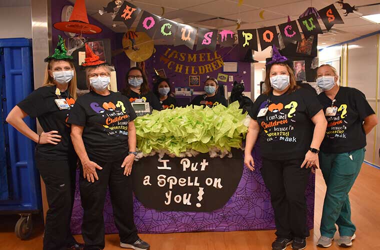 St. Joseph's Children's Hospital health care workers dressed up for Halloween