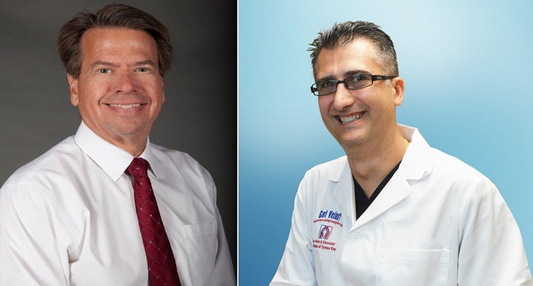 From left, Dr. Mark Vaaler, St. Joseph's Hospital-North chief medical officer and Dr. Brandt Jones, a vascular surgeon who performed the first several TCARs at the hospital