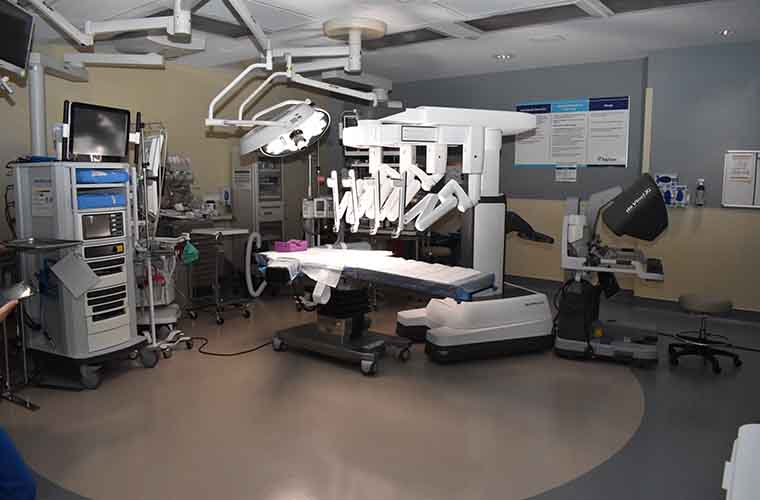 The robot in a St. Joseph's Hospital-South surgical suite