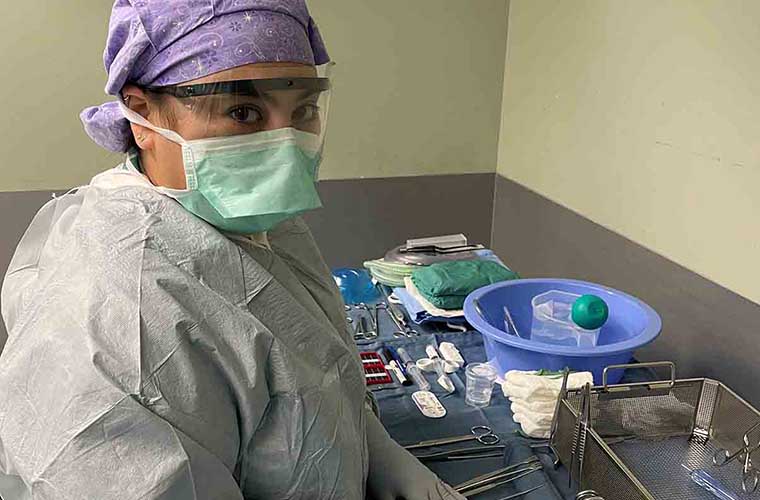 Surgical tech Eliani Acevedo in an integral part of the operating room team.