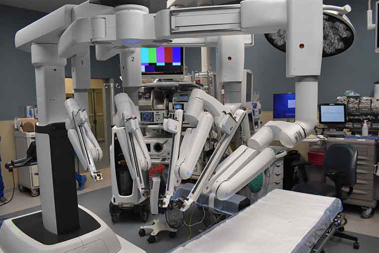 The new da Vinci Xi robot at St. Joseph's Hospital-North.