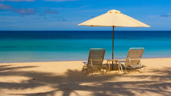beach, water and two chairs