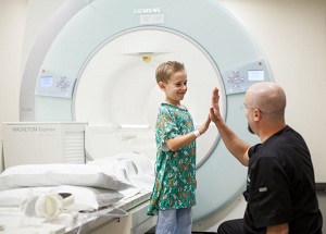 Imaging tech helping child with MRI scan