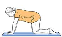 An illustration of a person doing a back release