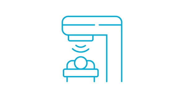 An illustration of radiation therapy