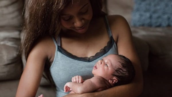African American mother with baby